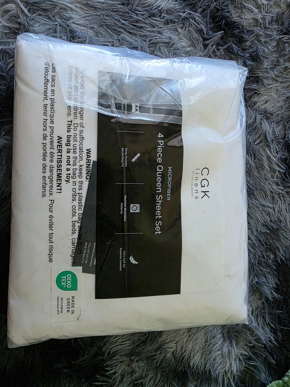GK White Microfiber 4-Piece Sheet Set - Queen